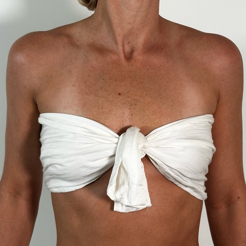 Stillwater LA Front-Tie Tube Top Resort | White | OS